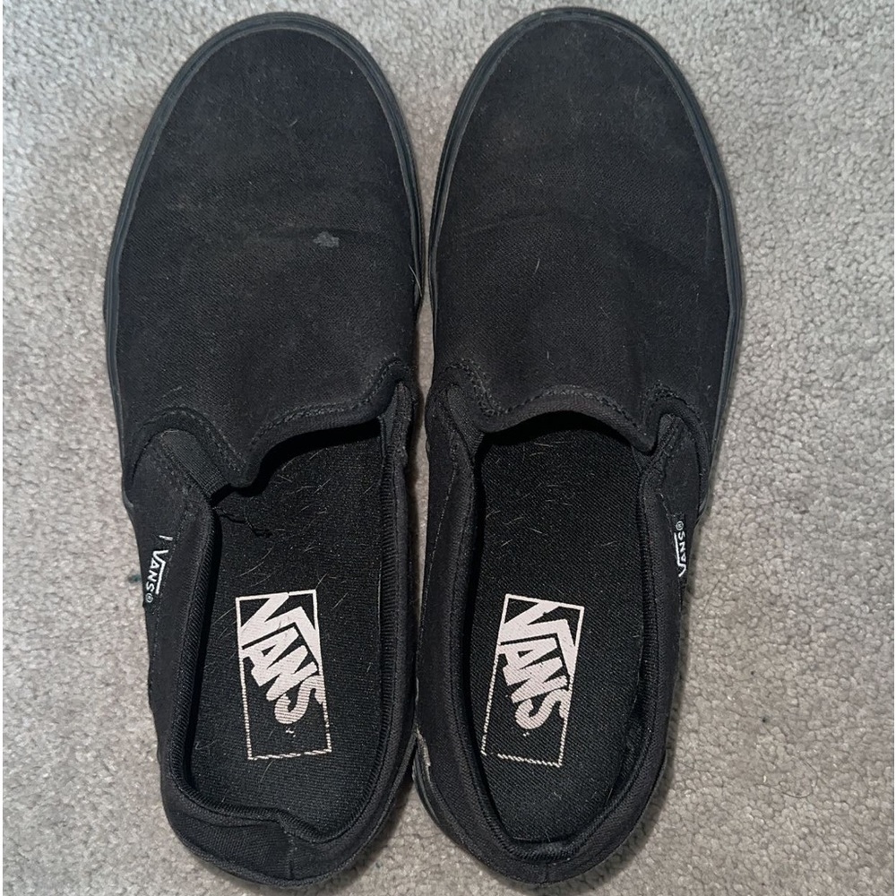 Size 7.5 Black slip on Vans